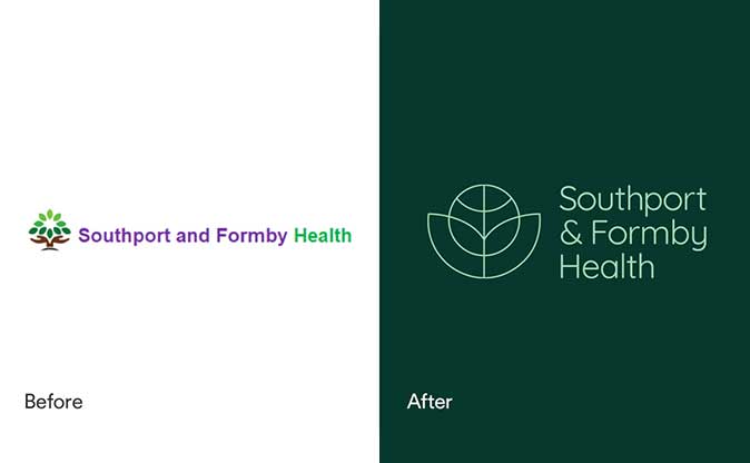Southport-before-and-after Southport and Formby logo design before and after