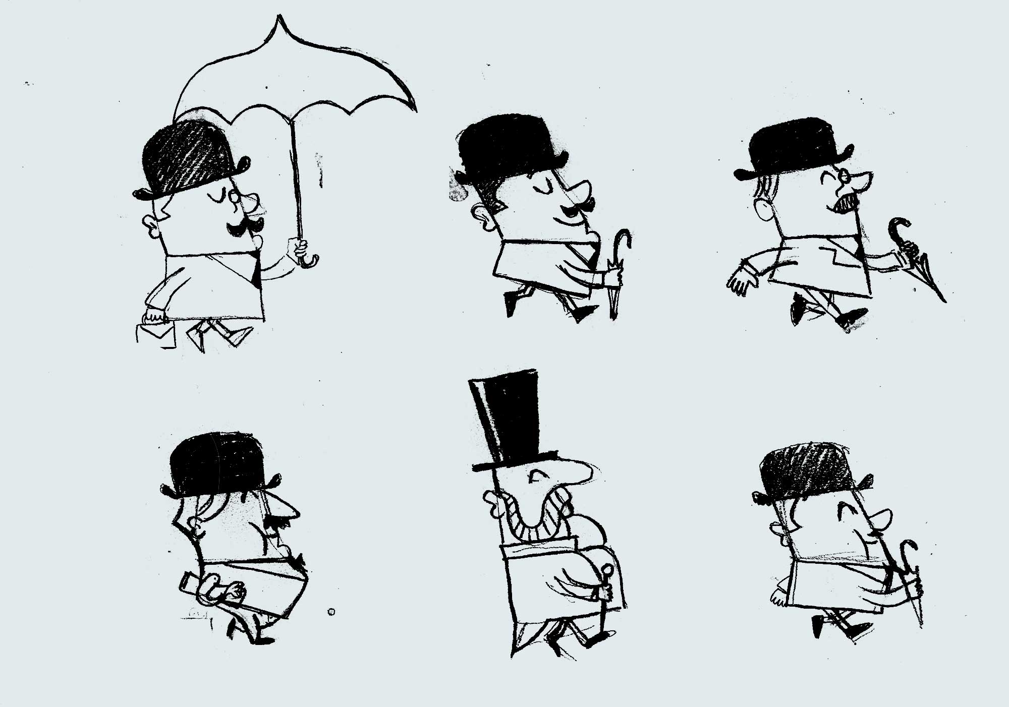 Sketched_characters-blue Truffelers character designs for animation
