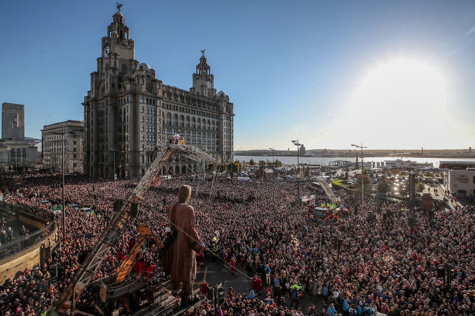 Liverpool Giants event arial view shot