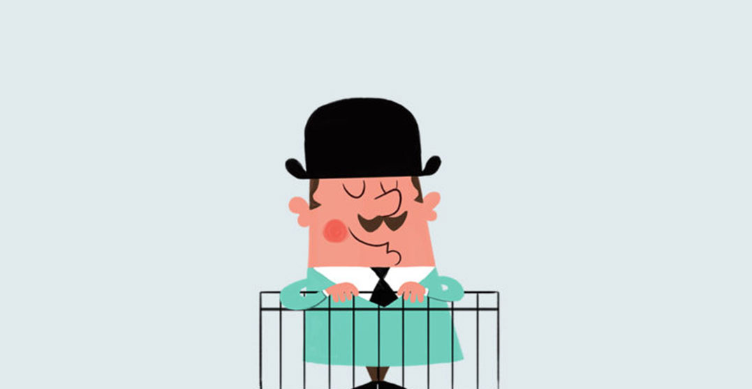 Cartoon charecter from Trufflers brand is stood at a gate smiling | brand and animation