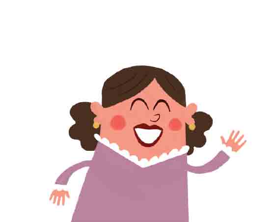 truffleers-aunt Truffelers character woman is waving and smiling